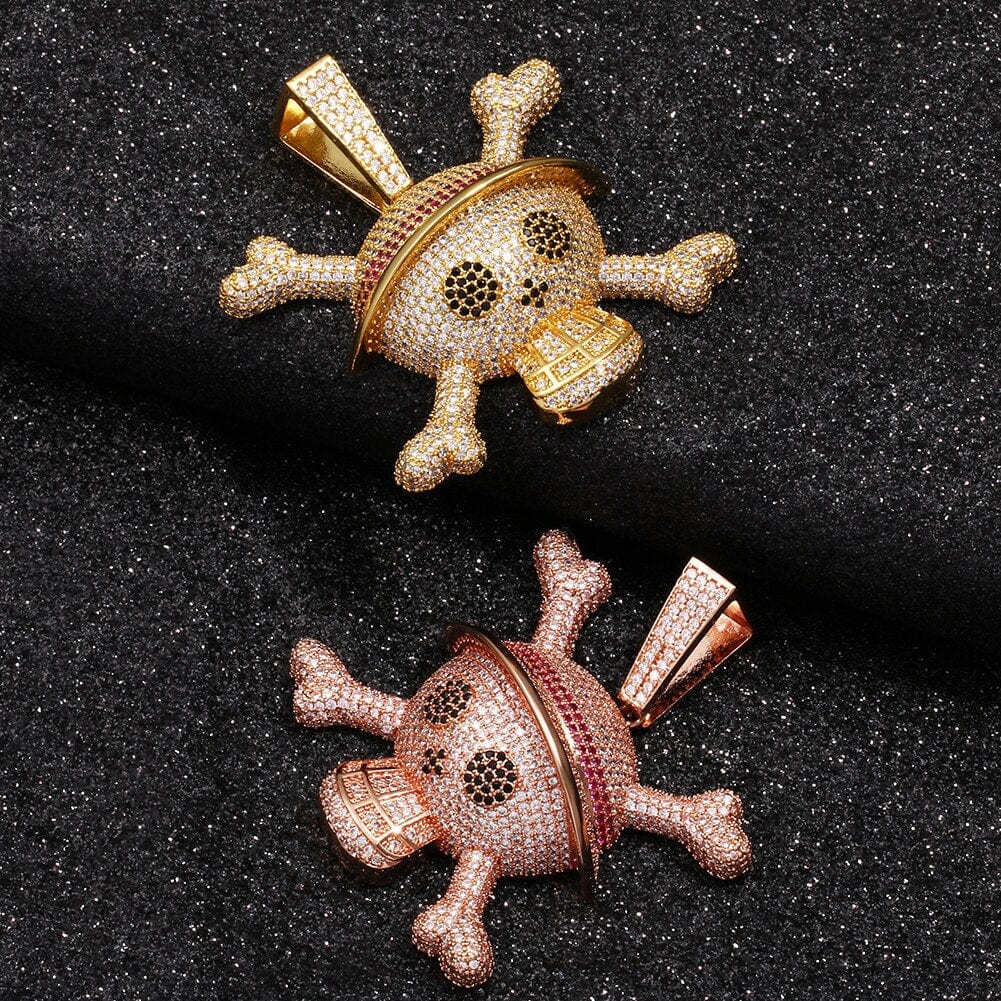 VVS Jewelry hip hop jewelry King Crossbone Pirate Skull  Pendant