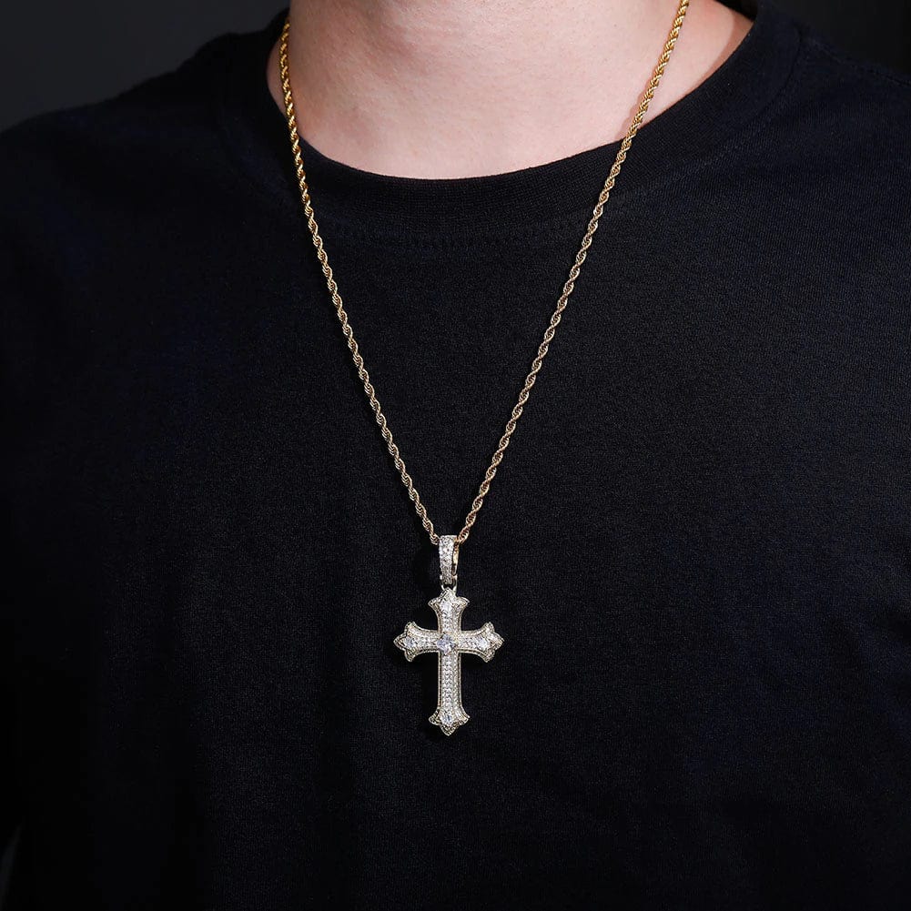 VVS Jewelry hip hop jewelry Large Diamond Gothic Cross Pendant