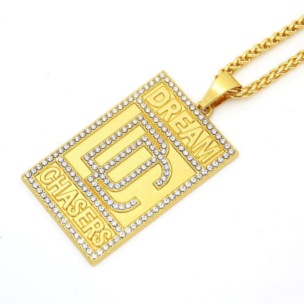 VVS Jewelry hip hop jewelry Meek Mill Dream Chasers 14k Gold Plated Pendant Necklace