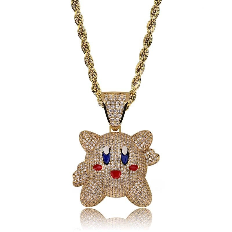 VVS Jewelry hip hop jewelry Micropave Iced Kirby Rapper Pendant Chain