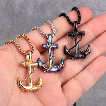 VVS Jewelry hip hop jewelry MultiColor / 24" Anchor Pendant Necklace