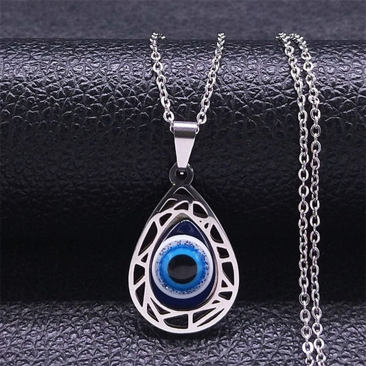 VVS Jewelry hip hop jewelry necklaces C - Silver Greek Eye Necklace