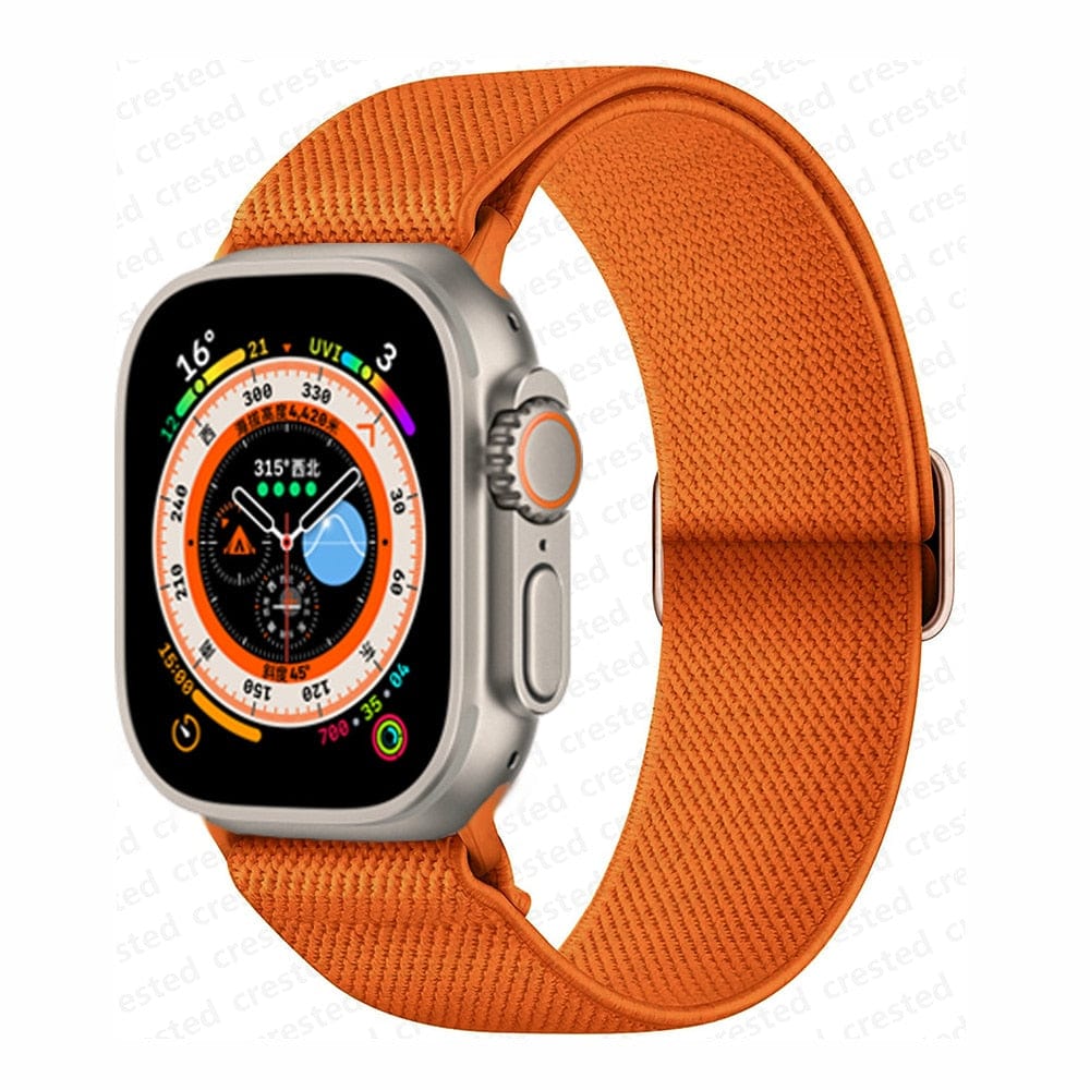 VVS Jewelry hip hop jewelry Orange / 38mm 40mm 41mm Adjustable Watch Band Scrunchie Strap