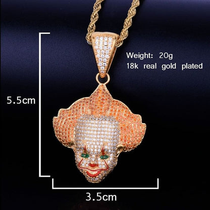 VVS Jewelry hip hop jewelry Pennywise the Clown Pendant Chain