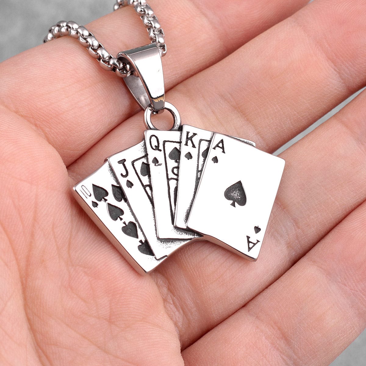 VVS Jewelry hip hop jewelry Poker Card Pendant Necklace