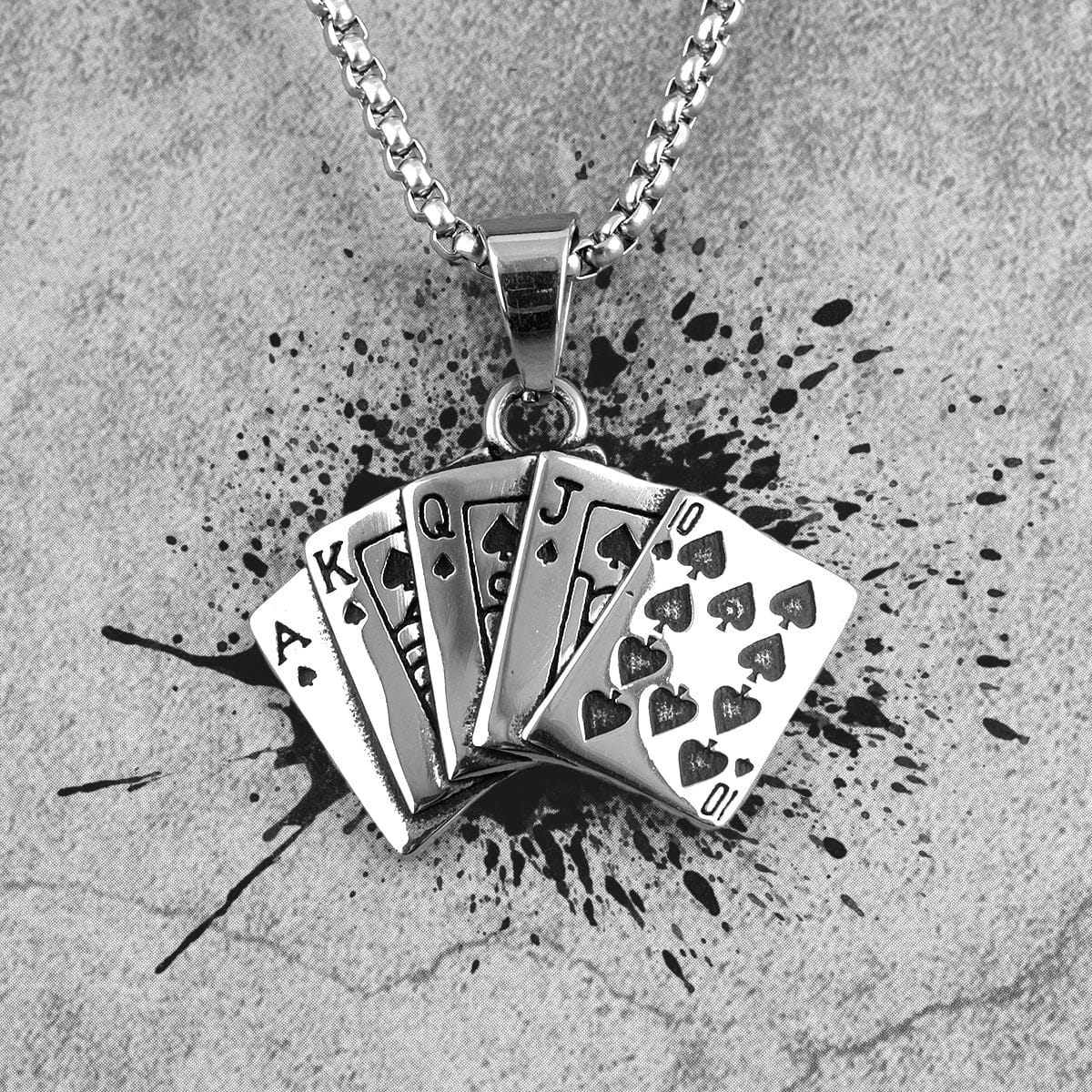 VVS Jewelry hip hop jewelry Poker Card Pendant Necklace