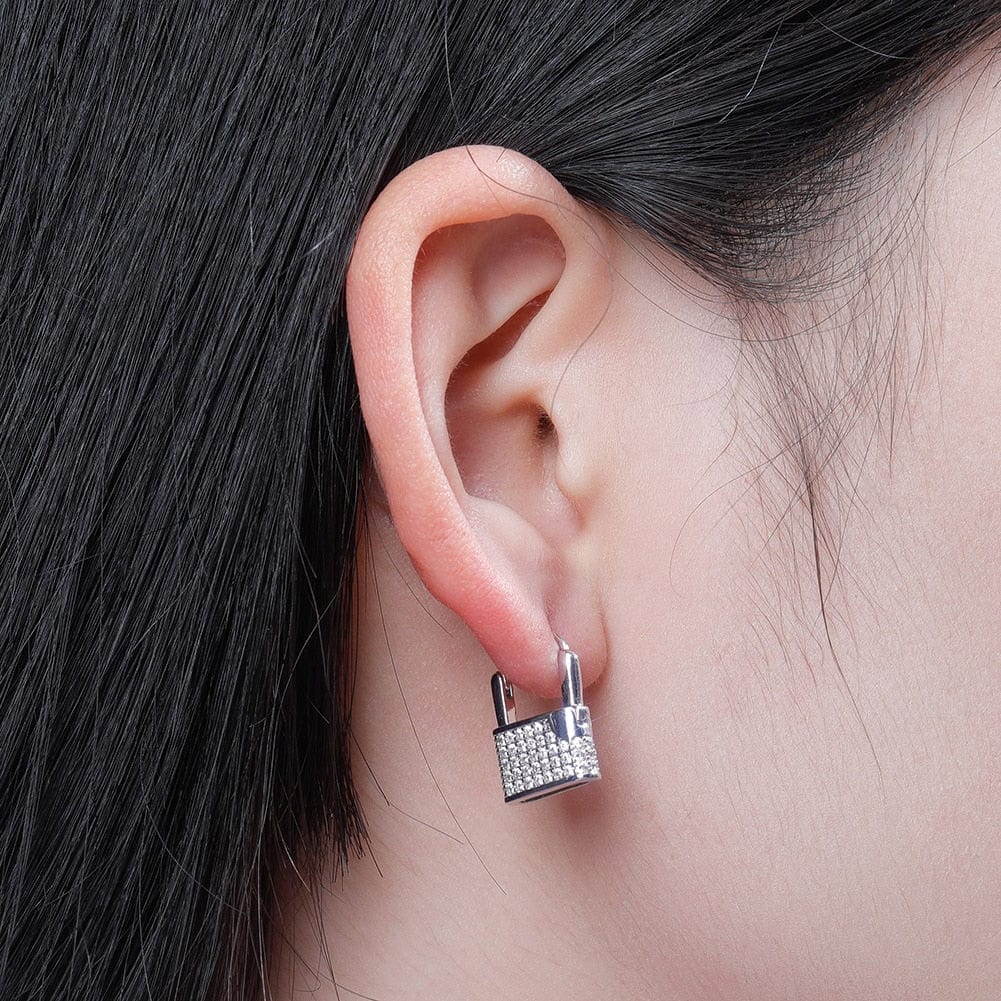 VVS Jewelry hip hop jewelry Premium Icey Lock Earrings