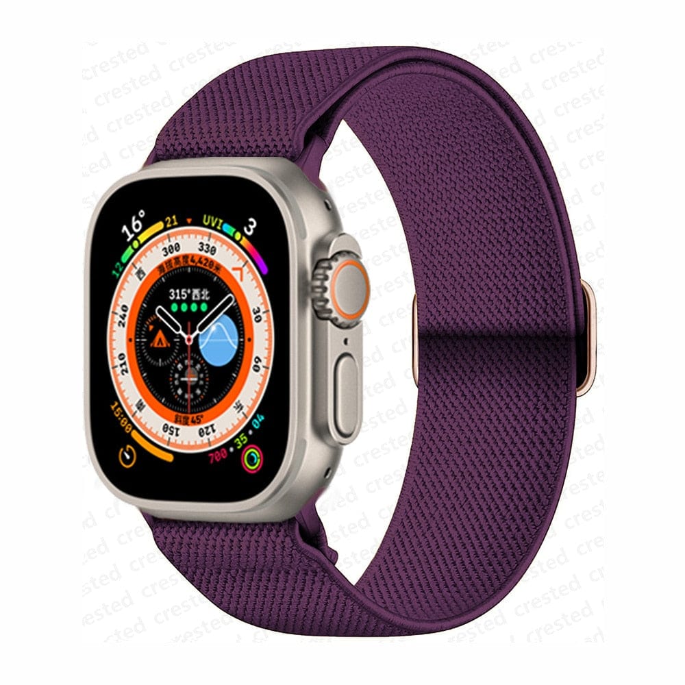 VVS Jewelry hip hop jewelry Purple / 38mm 40mm 41mm Adjustable Watch Band Scrunchie Strap