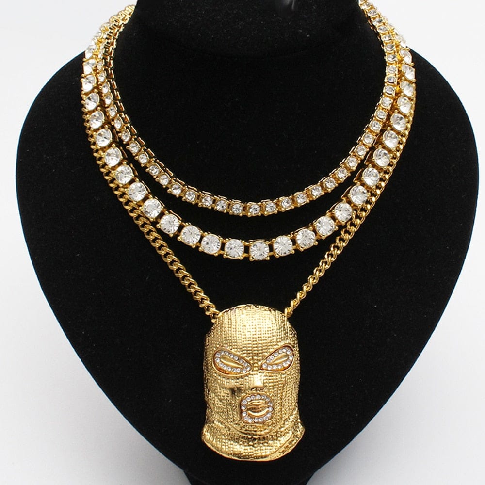 VVS Jewelry hip hop jewelry Ski Mask Pendant Tennis Bundle