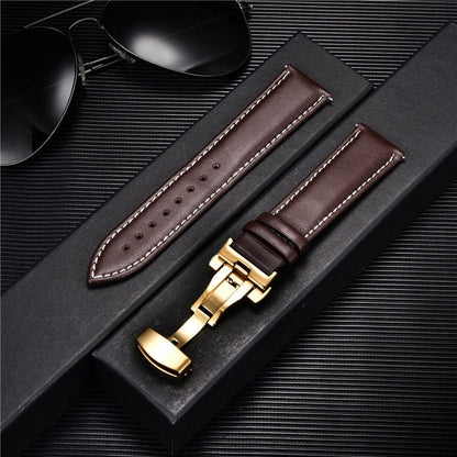VVS Jewelry hip hop jewelry Smooth Calfskin Leather Watchstrap