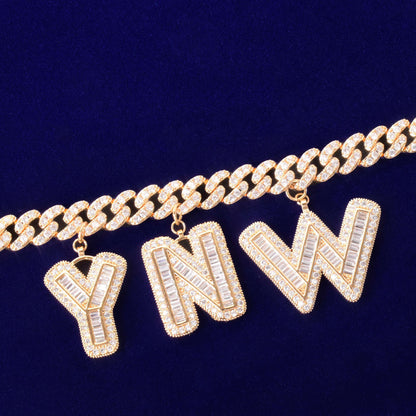 VVS Jewelry hip hop jewelry VVS Jewelry 10mm Custom Name Cuban Baguette Chain