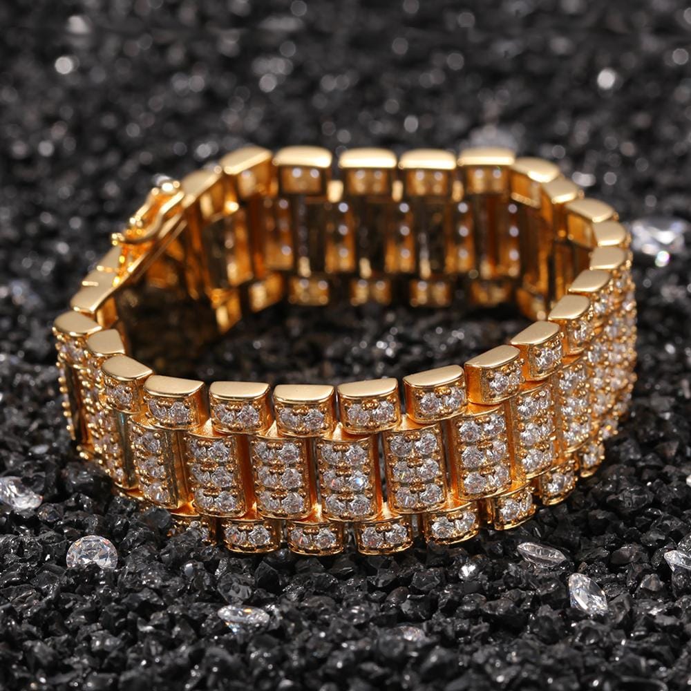 VVS Jewelry hip hop jewelry VVS Jewelry 15MM Fully Iced Watch Bracelet