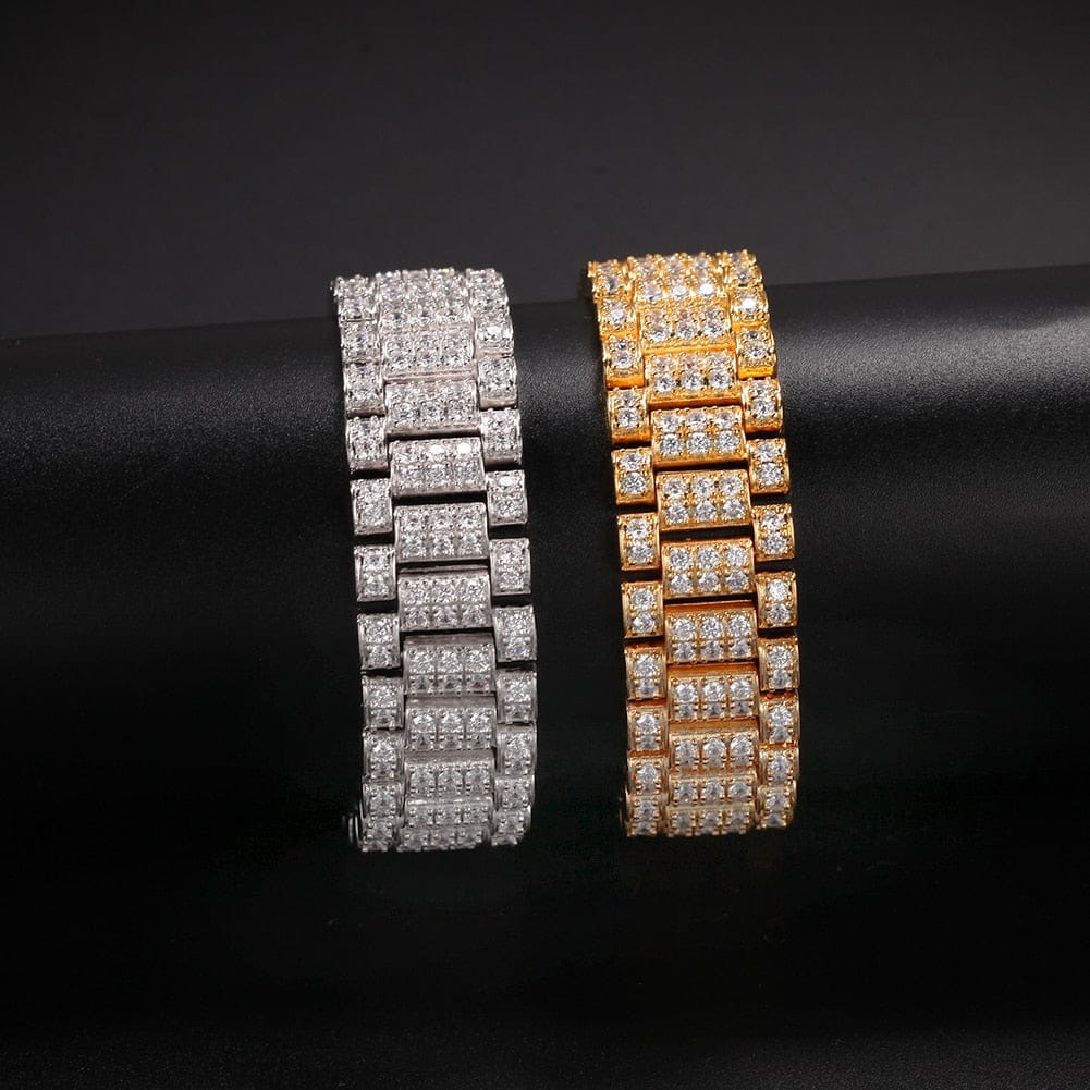 VVS Jewelry hip hop jewelry VVS Jewelry 15MM Fully Iced Watch Bracelet