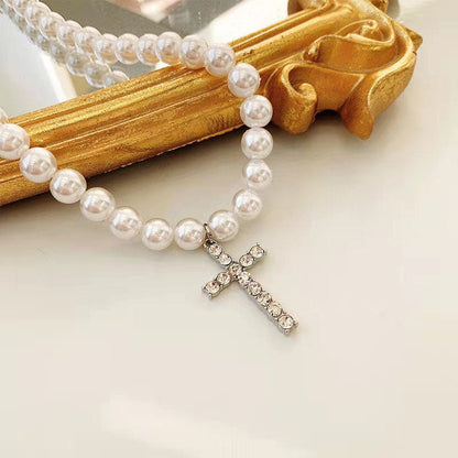 VVS Jewelry hip hop jewelry VVS Jewelry Cross Pearl Chain