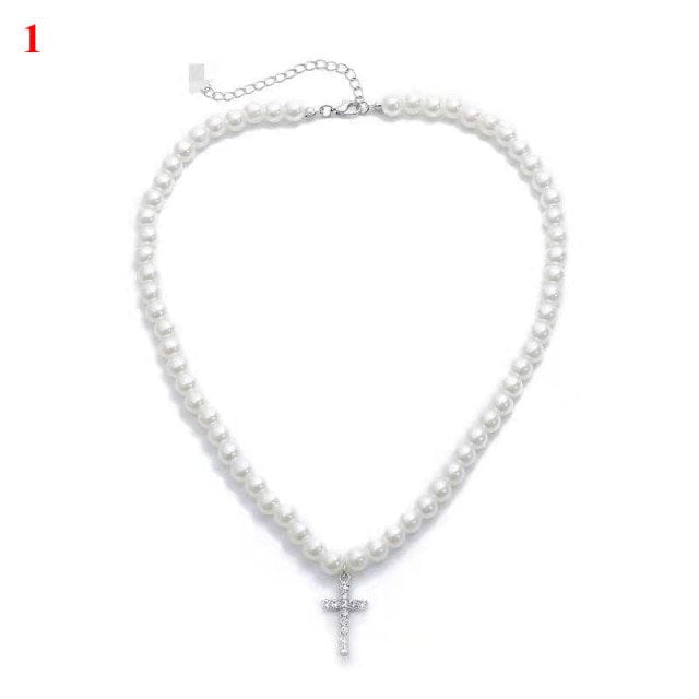 VVS Jewelry hip hop jewelry VVS Jewelry Cross Pearl Chain