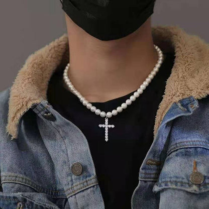 VVS Jewelry hip hop jewelry VVS Jewelry Cross Pearl Chain