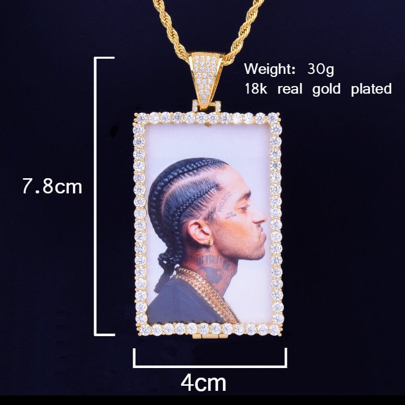 VVS Jewelry hip hop jewelry VVS Jewelry Custom Photo Square Medallion Chain