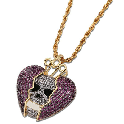 VVS Jewelry hip hop jewelry VVS Jewelry Iced Out Juice Wrld Heart Pendant