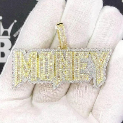 VVS Jewelry hip hop jewelry VVS Jewelry Iced Out "MONEY" Pendant Chain