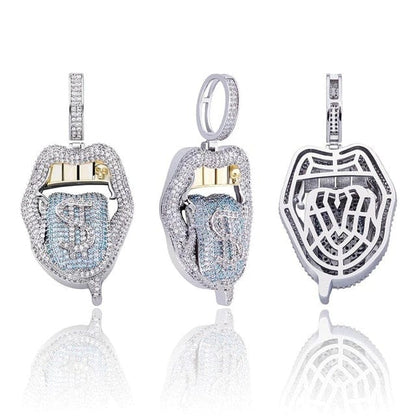 VVS Jewelry hip hop jewelry VVS Jewelry $$$ Micropaved Lip Pendant Necklace