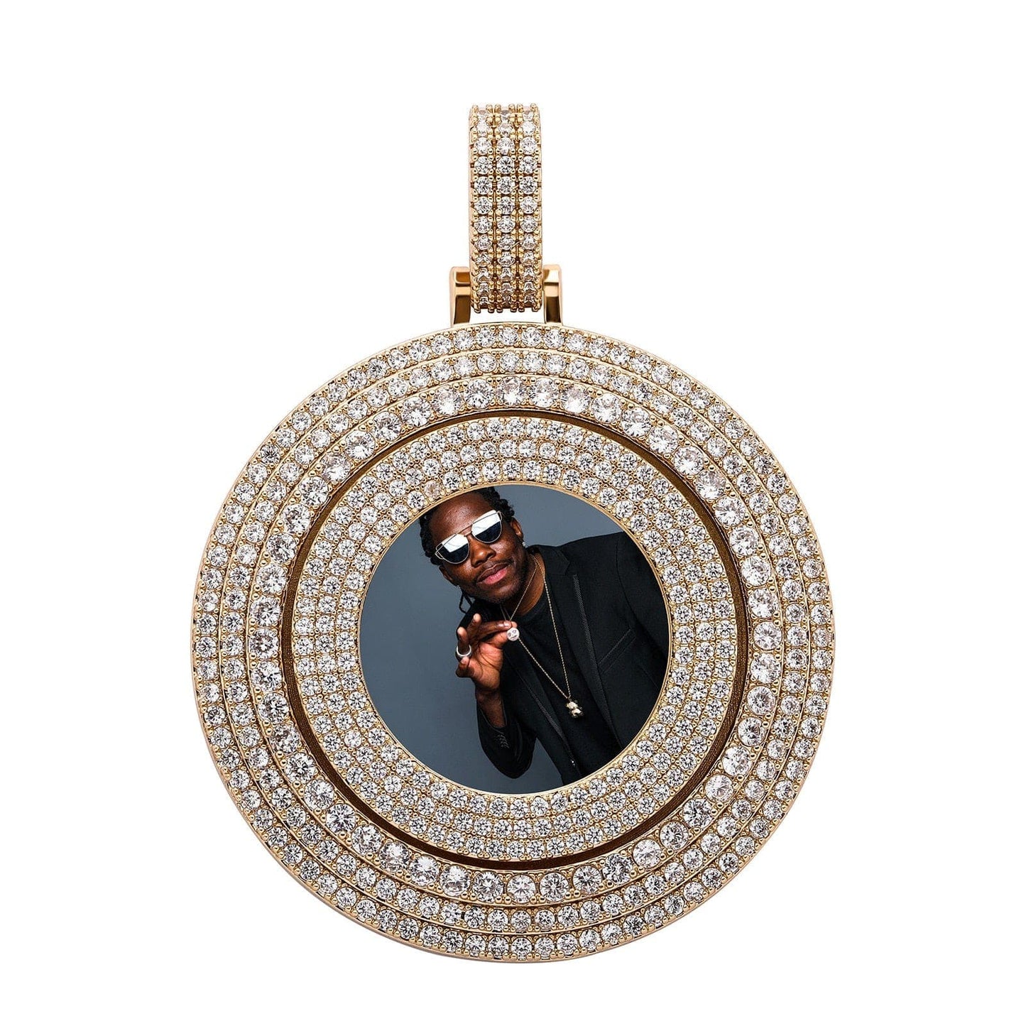 VVS Jewelry hip hop jewelry VVS Jewelry Thicc Fully Iced Custom Photo Pendant Necklace