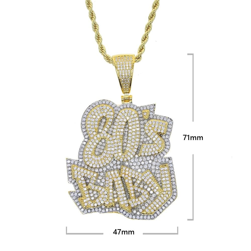 VVS Jewelry hip hop jewelry VVS Jewelry Two-Tone 80's Baby Boss Bling Pendant Chain