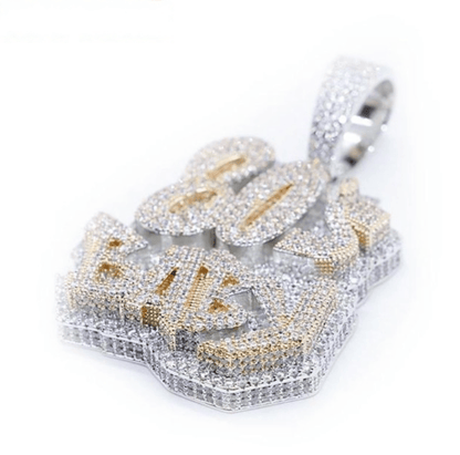 VVS Jewelry hip hop jewelry VVS Jewelry Two-Tone 80's Baby Boss Bling Pendant Chain