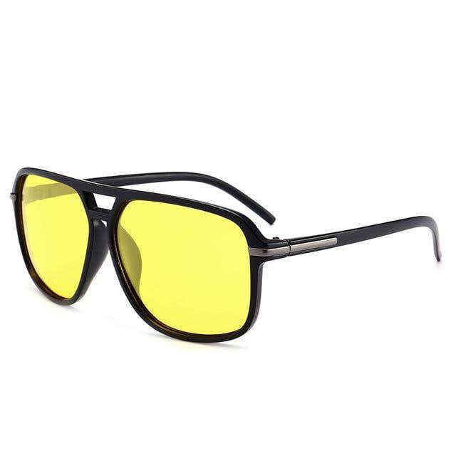 VVS Jewelry hip hop jewelry YELLOW Stuntin' Black Square Frame Oversized Sunglasses