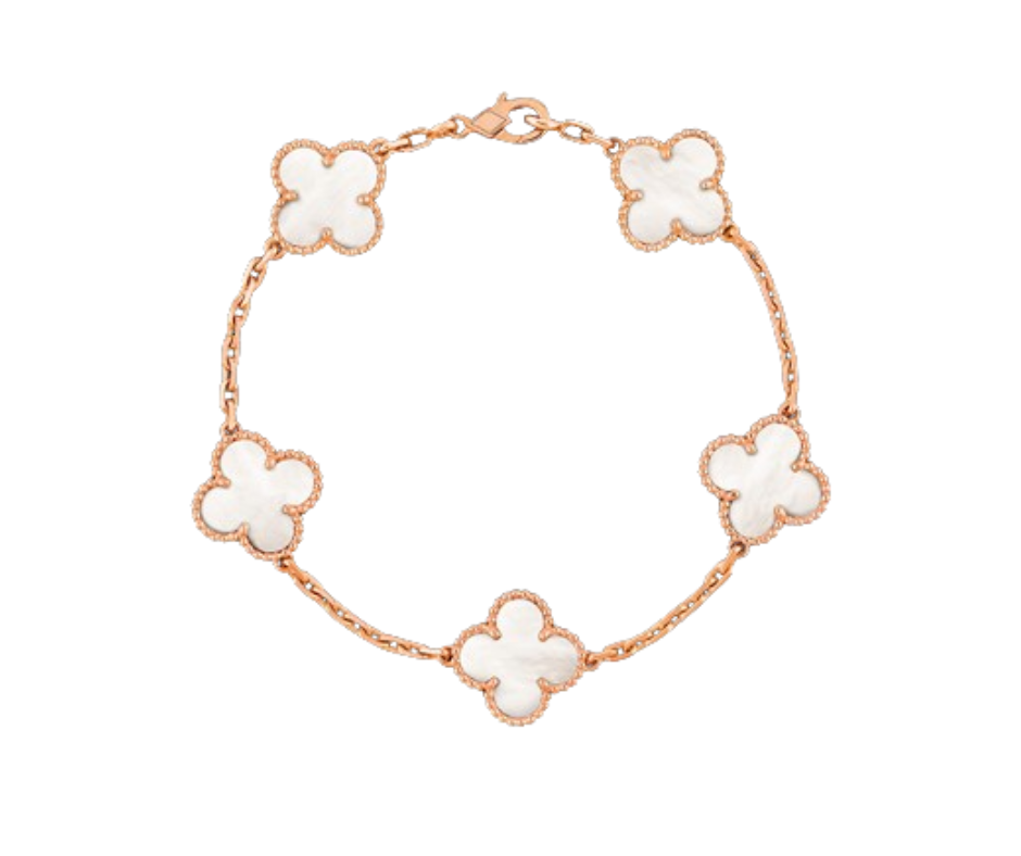Alhambra-Armband mit Kleeblattmotiv – 18 Karat Gold und 925er Sterlingsilber